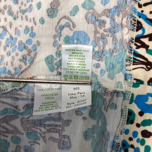 Lilly Pulitzer Dress Women's M 100% Pima Cotton Mini Shift Safari Resort Wedding - Picture 6 of 10